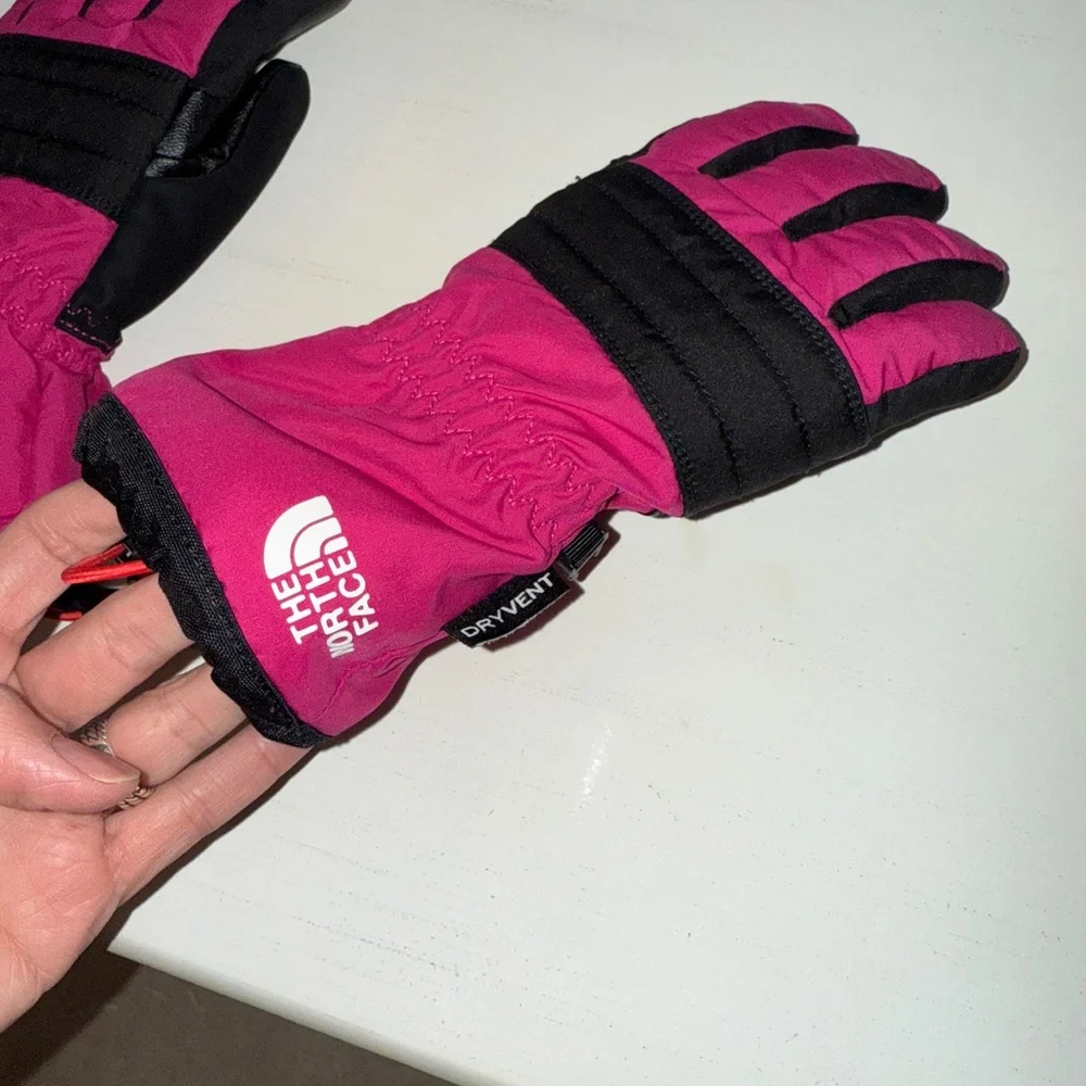 The North Face Fuchsia and Black Winter Gloves